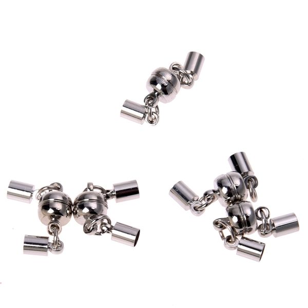

chains 5 x column metal magnetic clasp connector 0.31x0.16", Silver