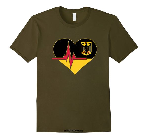

funny t shirt men novelty women tshirt heart beat german eagle flag t-shirt