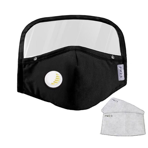

eyes washable anti dust pollution 2 mask carbon pm25 mouth reusable shield masks anti with valves filters bbypon bdehome, Black