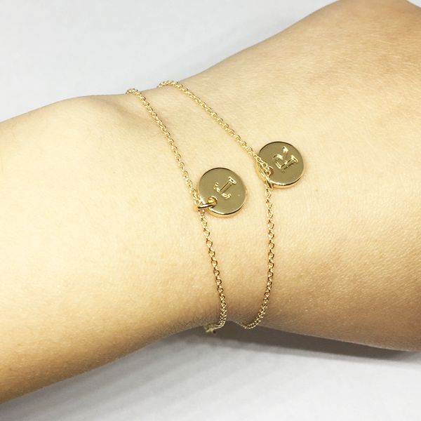 

custom select disc letter bracelet personalized initial name bracelet couple charm jewelry for women fashion love christmas gift, Black