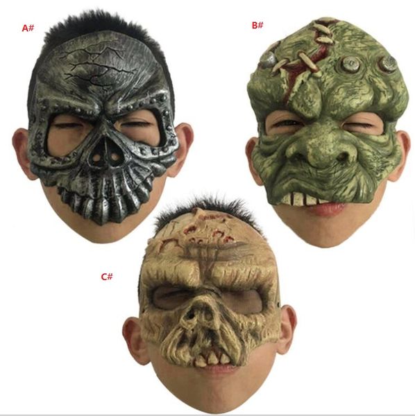 Çocuklar için Cadılar Bayramı maskesi korkutucu lateks yarım yüz maskeleri performans çocuklara çocukların yarısı yüz maskesi terör parti süslüyor maskesi sahne