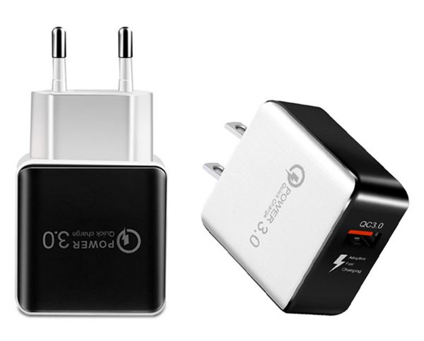 

fast travel charger usb wall charger qc 3.0 quick charge 1 port us eu plug fast charging 3.1a cellphone adaptor 5v 9v 12v