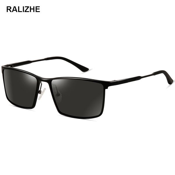 

sunglasses ralizhe brand designer men's polarized luxury rectangle black driving sport anti-glare sun glasses gafas de sol, White;black