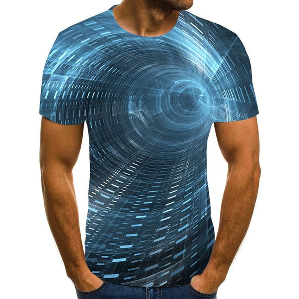 

camiseta 3d patrÃ³n irregular de los hombres estampado de manga corta de verano cuello redondo camiseta divertida forma pa 3d print shirts