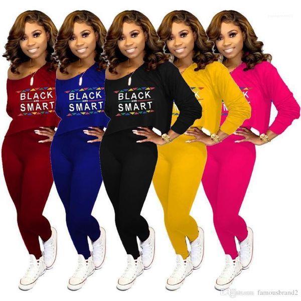 

sets black smart women autumn designer outfits letters printed pants 2pcs clothing, Gray