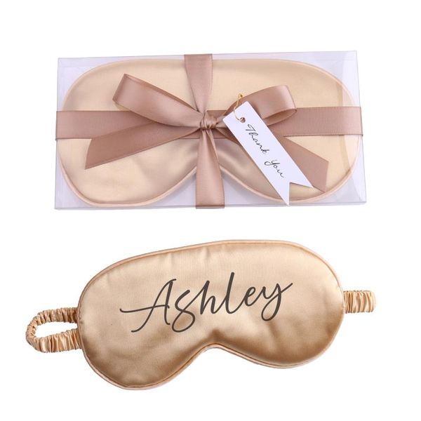 

party favor personalized satin sleep mask with gift box your name bridesmaid ribbon bachelorette mother wife anniversary spa soft