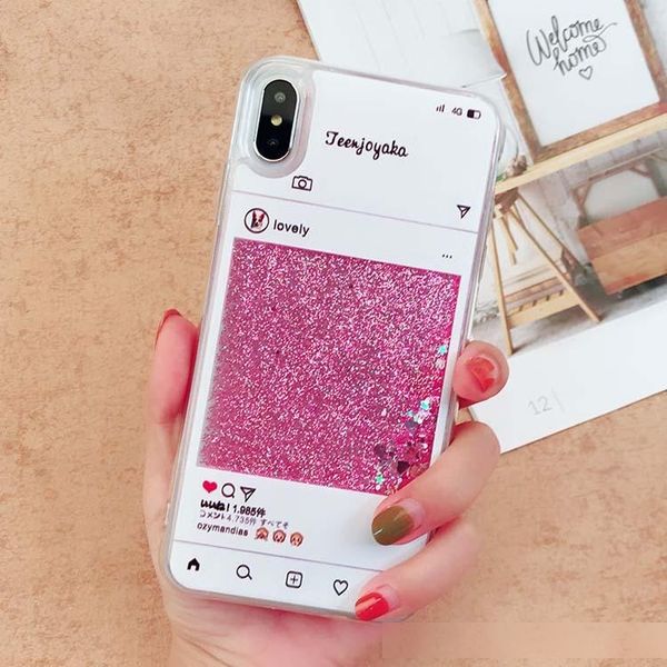 

fashion bling bling soft tpu phone cases glitter liquid quicksand clear case for iphone 7 8plus xr x max 11 pro