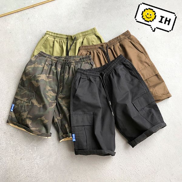 

men's shorts summer coloring file loose korean version of the letters elastic waist five minutes pants 2021, White;black
