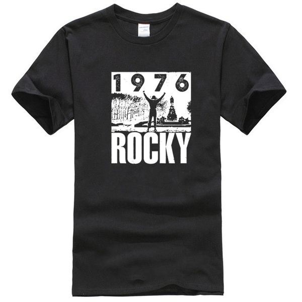 

rocky balboa t shirt new black official rocky 1976 in 100% cotton sm 4xl