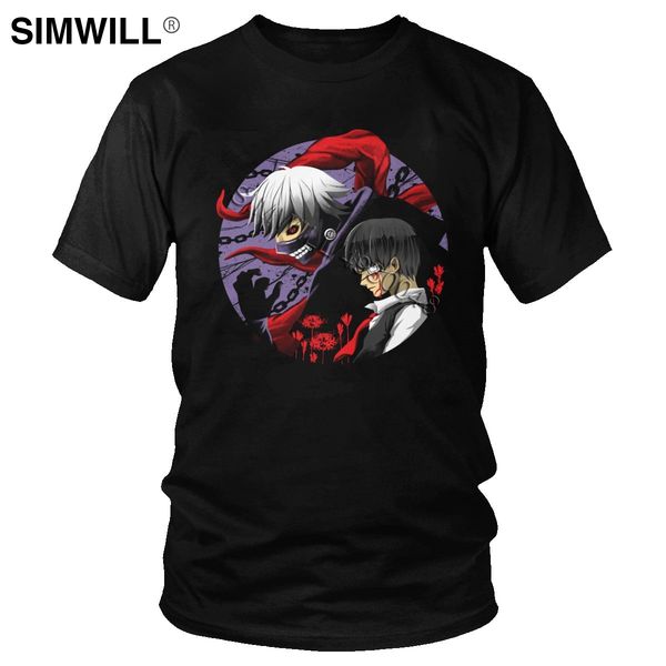 

vintage tokyo ghoul tshirt men short sleeves japanese anime kaneki ken leisure t shirt cotton manga graphic tee gift t-shirt