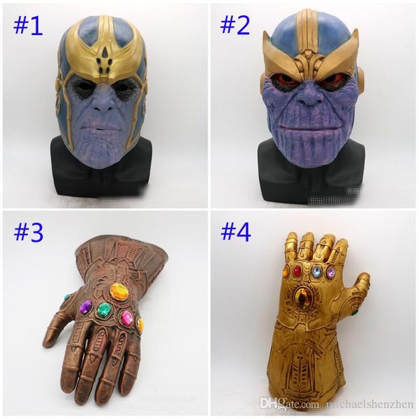 

avengers 3 infinity war thanos mask and gloves 2018 new children's halloween cosplay natural latex infinity gauntlet toys b001