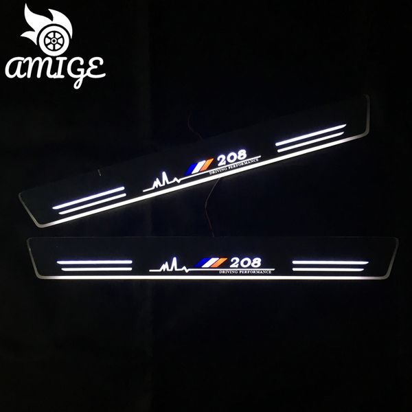 

led car pedal light sill pathway welcome scuff light for 208 2012 - 2020 custom door moving pedal lights