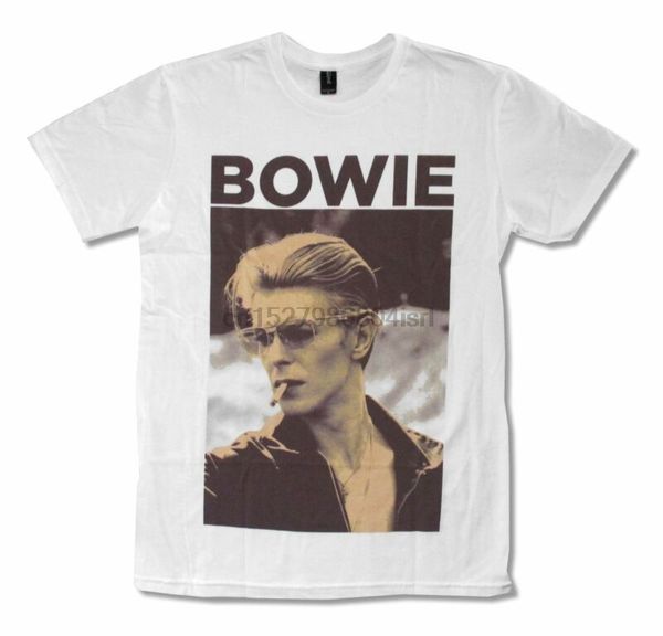 

david bowie smoking pic image white t shirt new official