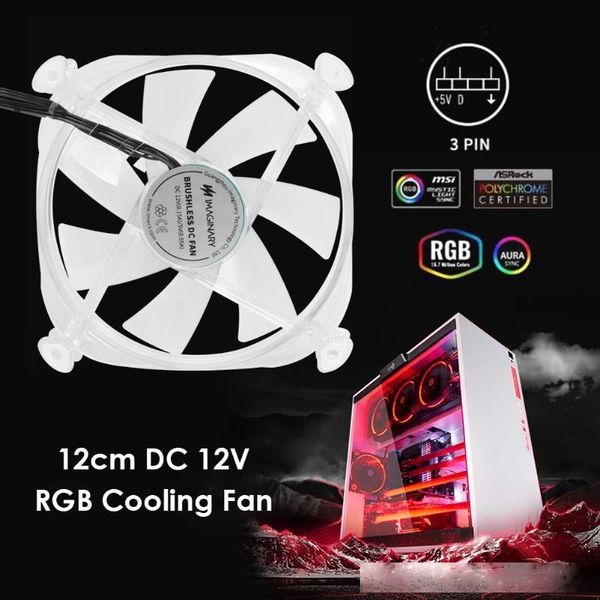 

dc 12v cooling fan 12cm rgb gorgeous small 3pin coolers radiator office caring computer supplies for deskcase