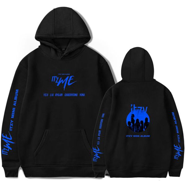 

itzy hoodies women member hoodie sweatshirt pop fashion warm soft hoodies itzy clothes hip hop kpop clothing, Black
