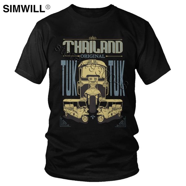 

vintage men's thai taxi tshirt crazy thailand car t shirt short sleeves cotton graphic t-shirt round collar slim fit tee clothes