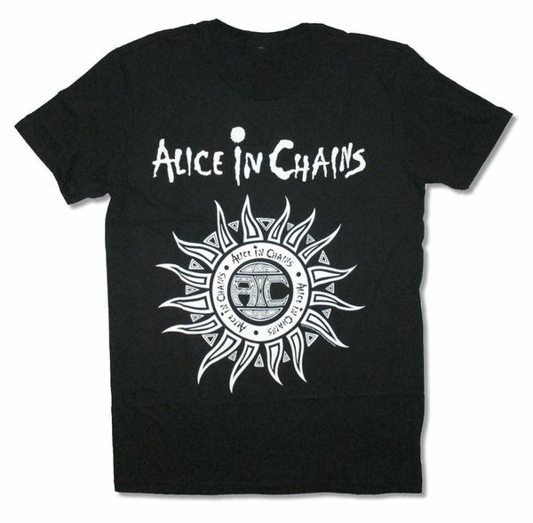

alice in chains aztec sun black t shirt новый взрослый апк сыпучие плюс размер футболка