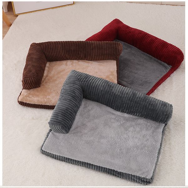 

kennels & pens dog bed soft l shaped lounge sofa cushion pet cat fleece warm beds for small large dogs