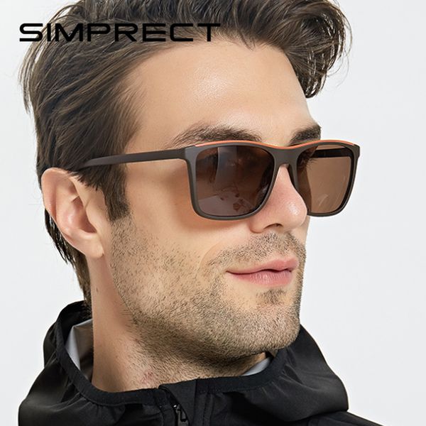 

simprect tr90 polarized sunglasses men 2020 driver's uv400 retro square sunglasses vintage sun glasses for men anti-glare oculos, White;black