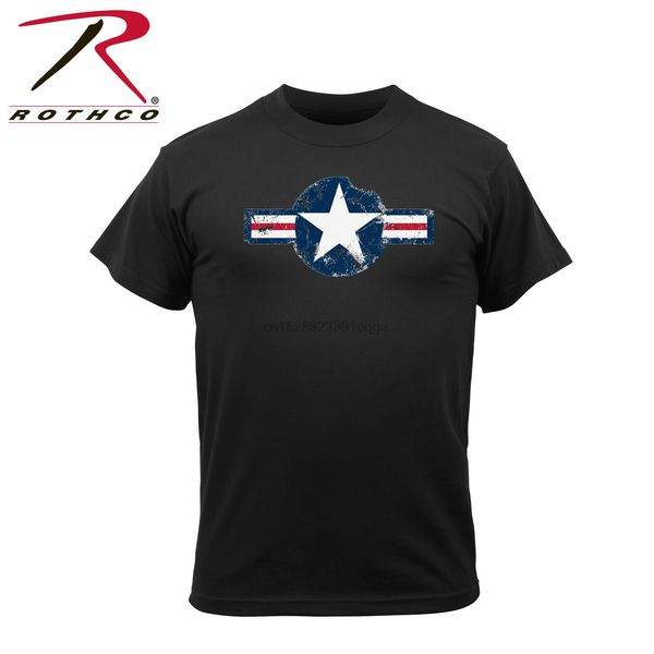 

rothco vintage army air corps t-shirt - black men summer shirt logo
