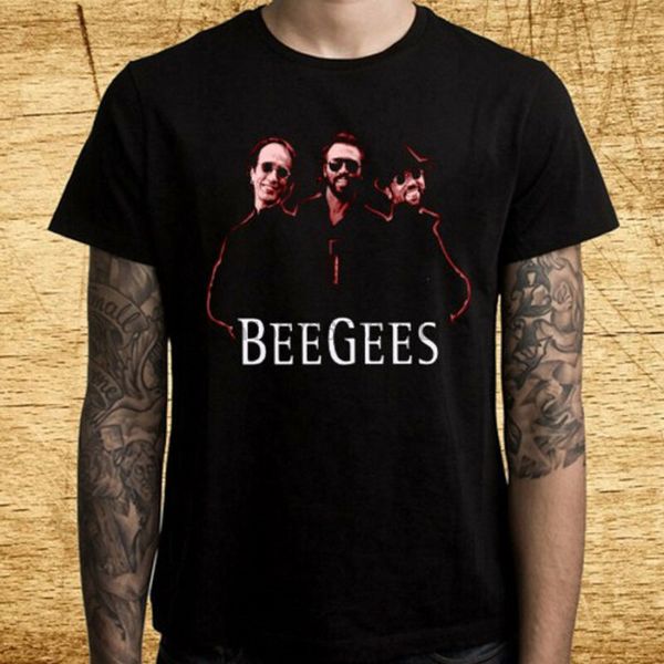 

new the bee gees pop music group legend logo men's black t-shirt size s-3xl