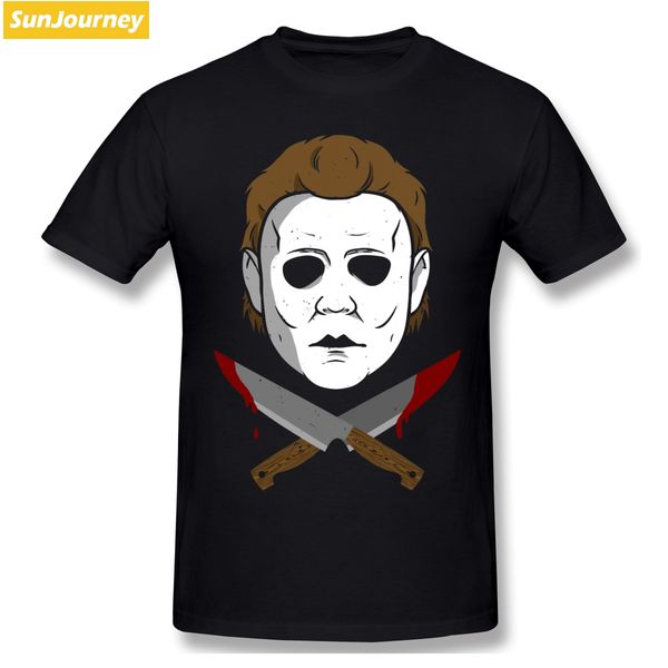 

jolly myers тесак фильм ужасов футболки плюс размер хлопок crewneck короткие рукава пользовательские футболки