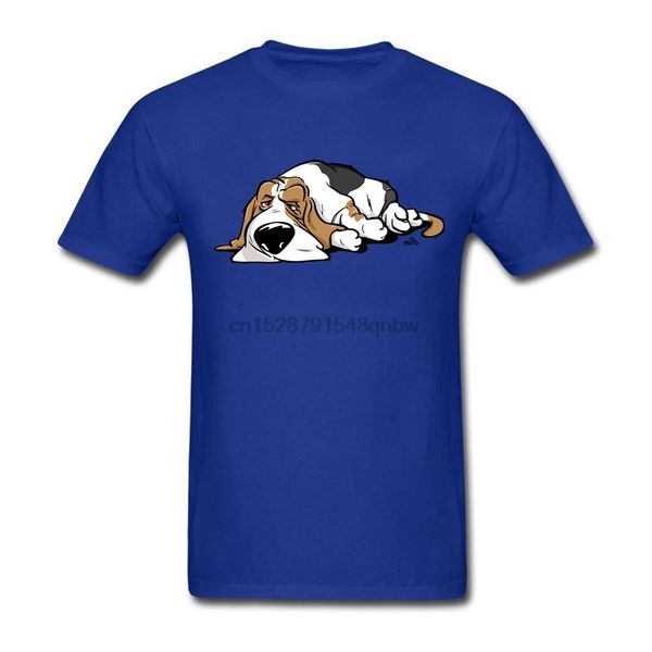 

designer t-shirts basset hound cartoon dog men fitting short sleeves printed tee men large size apparel