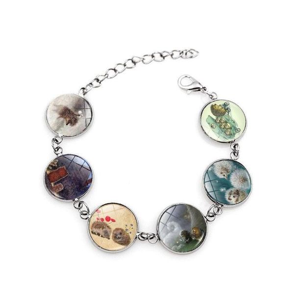 

nightmare before christmas bracelet accessories hedgehog time gem bracelet glass crystal jewelry, Golden;silver