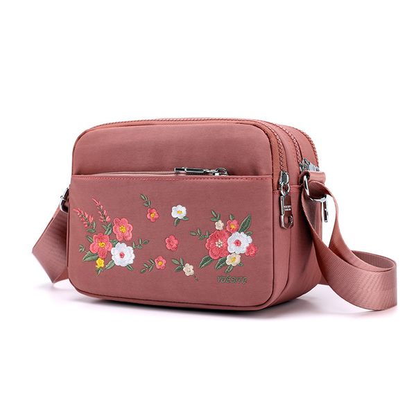 

embroidered chinese style women shoulder bag red mini crossbody bags women nylon phone messegner bag ladies bolsa pocket