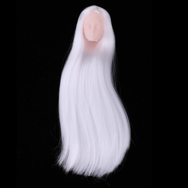 

1/6 no make-up head carving with white hair for bjd xinyi doll diy parts