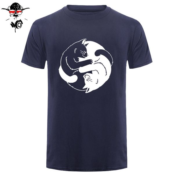 

funny men's two cats cotton funny t shirt men short