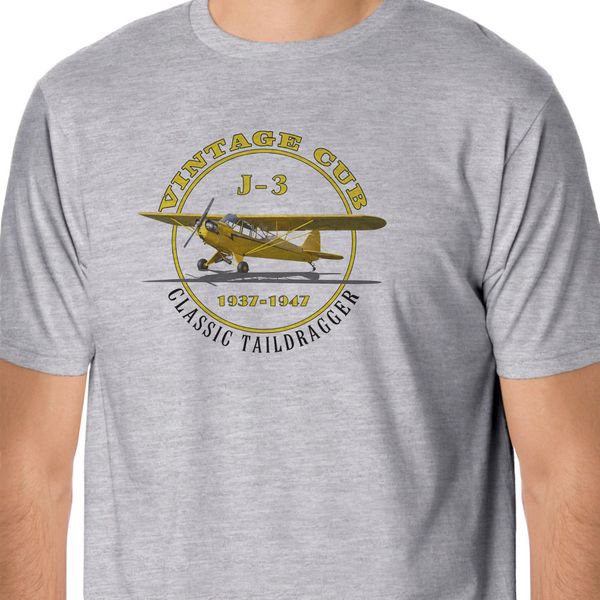 

new 2019 fashion cotton casual brand t-shirt vintage piper cub j-3 aircraft inspired design short sleeve tee shirt