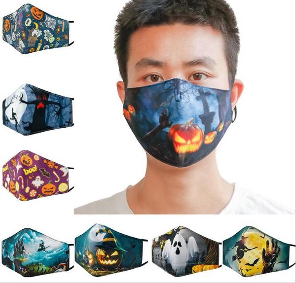 

хэллоуин для печати маски для лица против пыли pm2.5 защитных масок моющегося многоразового рта маска мода дышащей 100шт mk46