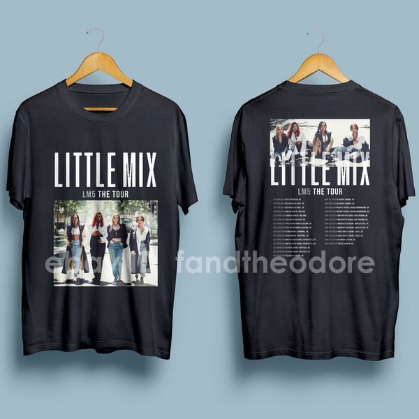 

little mix lm5 tour 2019 with dates men's black t-shirt : s-3xl short sleeves cotton t-shirt fashion