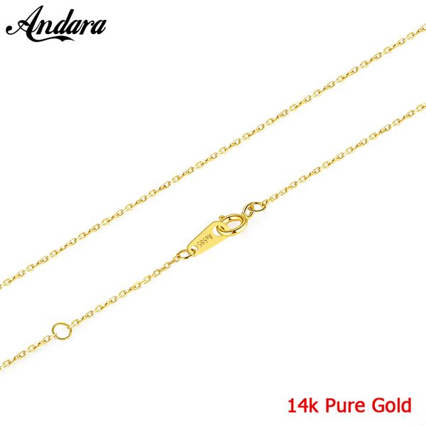 

лучшие качества real 14k желтое золото ожерелья 45см простой классический основные цепи ожерелье для женщин оптовой продажи ювелирных издели, Silver