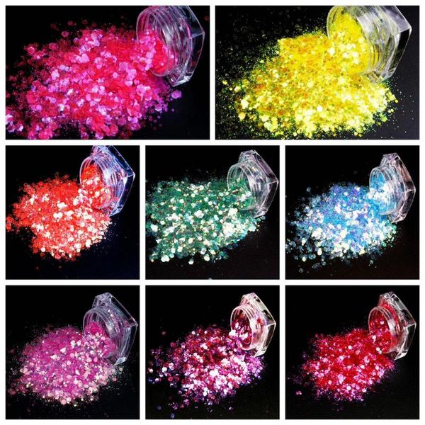 

mermaid iridescent glitter mixed sequins colorful paillette glitter for cosmetic body face make up nail art skin, Silver;gold