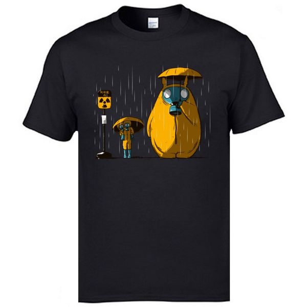 

biohazard fukushima totoro black fashion tshirt rainy day neighbor ghibli totoro anime printed t shirt cotton gift