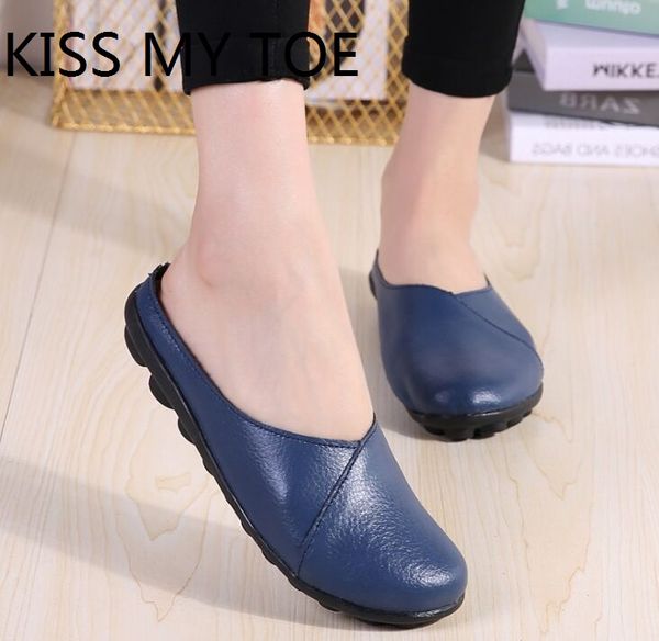 

fashion 2020 simple lazy genuine leather casual breathable shoes for women flat ladies trainers chaussure femme zapatos mujer, Black