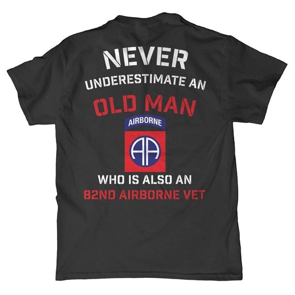 

2019 new men summer tee shirt minnesota bobs never underestimate an old man 82nd airborne t shirt funny t-shirt