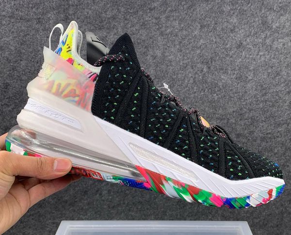 

2020 latest 7-12 highest quality lebron xviii designer sneakers men chaussures sports running basketball shoes platform, Black