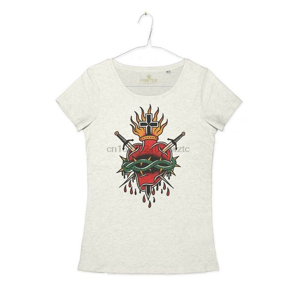 

maglietta tatuaggio cuore sacro votivo ex вот священное сердце татуировка t-shirt девушка