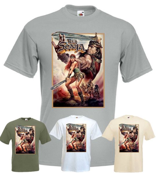 

red sonja v4 t shirt natural olive white zinc poster all sizes s 5xl