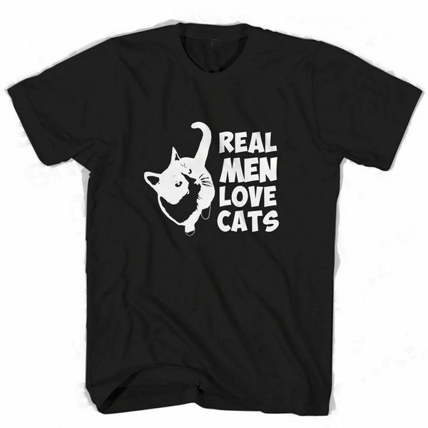 

real men love cat man woman t-shirt usa size em1 funny design tee shirt