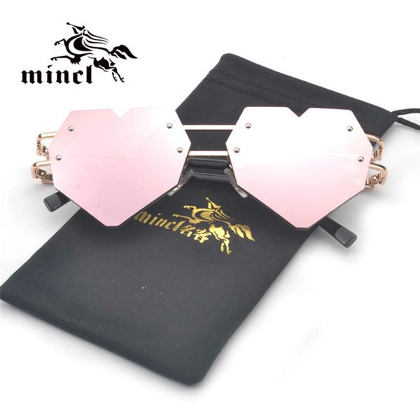 

sunglasses mincl/ heart shaped fashion women men metal rimless, White;black