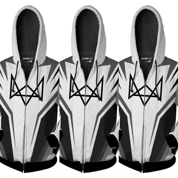 

new door game watch dogs watchdog series cosplay animation new door game watch dogs watchdog series 3d hoodie cosplay animation 3d h, Black