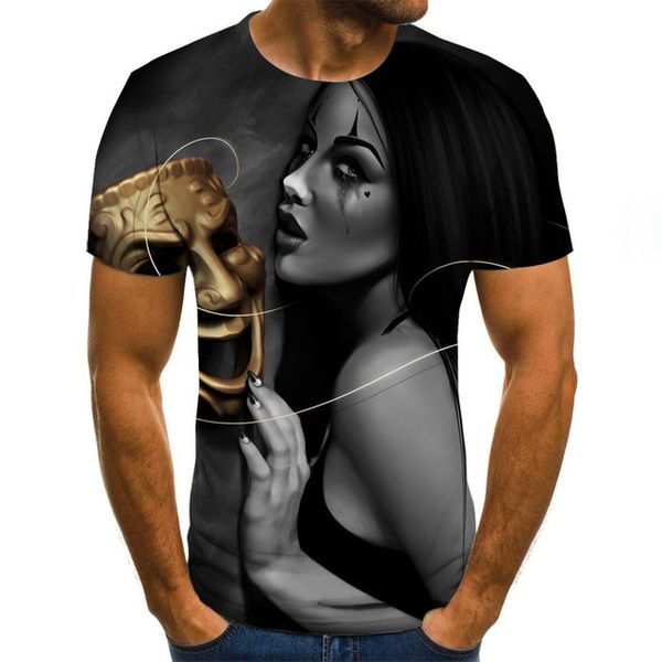 

clown prin horror summer delivery 3d print shirts graphic hippie graphic men clothing