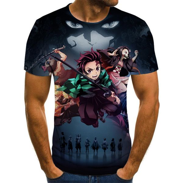 

kimetsu no yaiba theme anime summer 3d boy clothing 3d print shirts graphic hippie comics men clothing