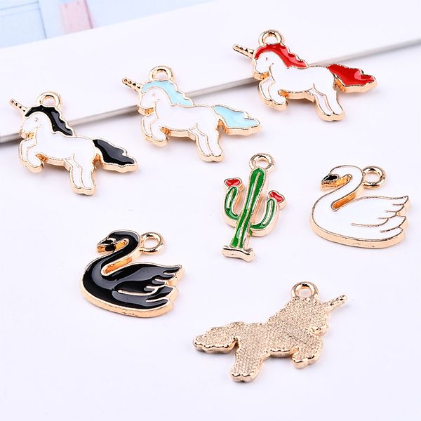 

charms mrhuang 10pcs/lot oil drop zinc alloy horse charm pendants gold-color floating enamel fashion jewelry accessories, Bronze;silver