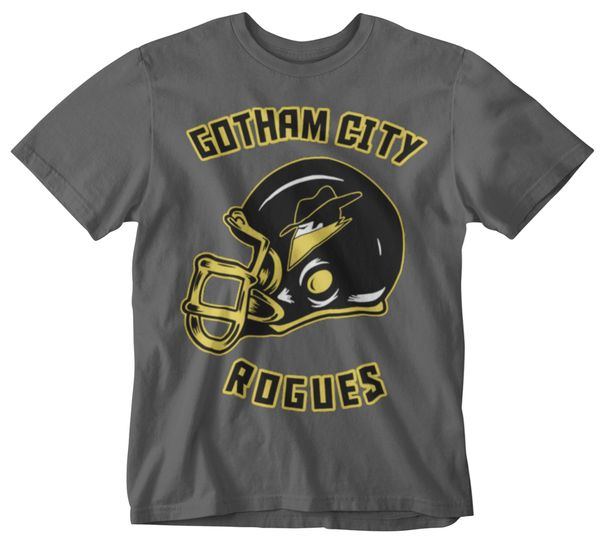 

gotham city t shirt rogues football bat man movie cartoon retro team baddies