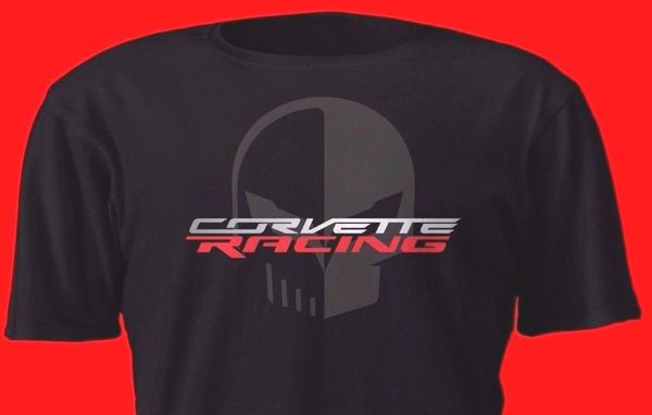 

2019 fashion new c7.r c7 american car jake skull t shirt red and on black 2017 tee shirt